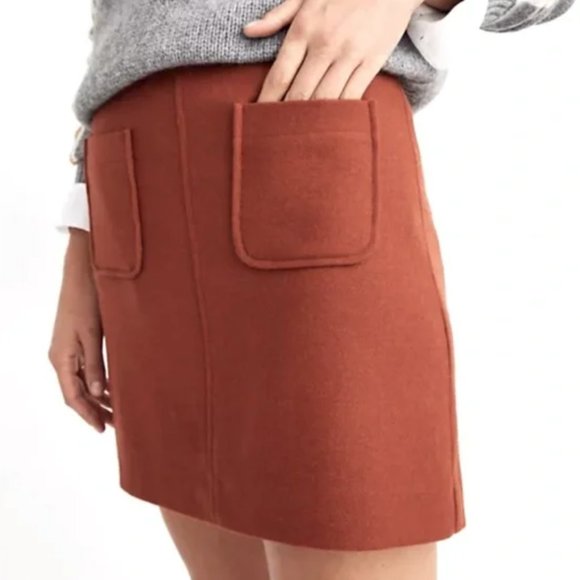 Madewell Dresses & Skirts - Madewell Museum wool mini skirt in burnt orange size 2